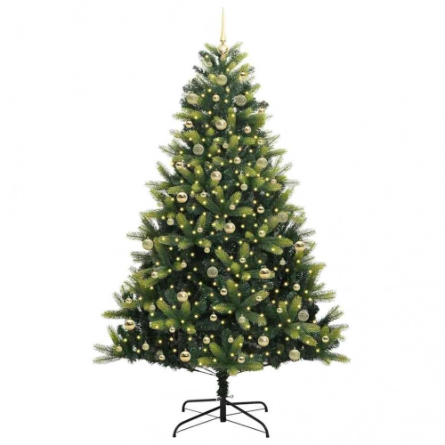 Mākslīgais Hinge Ziemassvētku Koks Ar 300 Led Zaļa 240 Cm Vidaxl