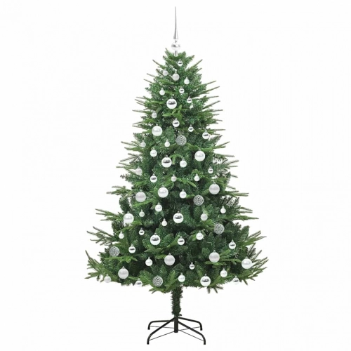 Mākslīgais Iepriekš Apgaismotais Ziemassvētku Koks Ar Bumbu Komplektu Vidaxl