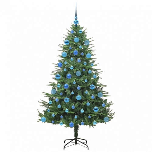 Mākslīgais Iepriekš Apgaismotais Ziemassvētku Koks Ar Bumbu Komplektu Vidaxl