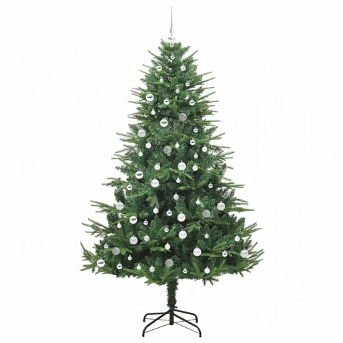 Mākslīgais Iepriekš Apgaismotais Ziemassvētku Koks Ar Bumbu Komplektu Vidaxl