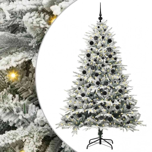 Mākslīgais Iepriekš Apgaismotais Ziemassvētku Koks Ar Bumbu Komplektu Vidaxl