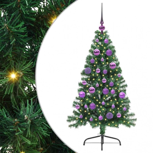 Mākslīgais Iepriekš Apgaismotais Ziemassvētku Koks Zaļa 120 Cm Vidaxl