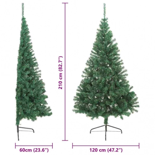 Mākslīgais Iepriekš Apgaismotais Ziemassvētku Koks Zaļa 210 Cm Vidaxl