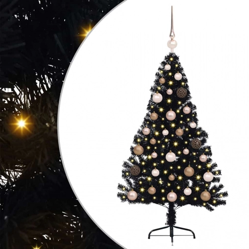 Mākslīgais Led Ziemassvētku Eglīte Su 150 Led Melna 120 Cm Pvc Vidaxl