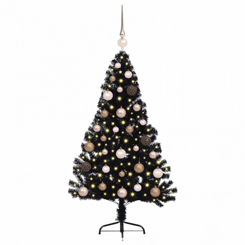Mākslīgais Led Ziemassvētku Eglīte Su 150 Led Melna 120 Cm Pvc Vidaxl