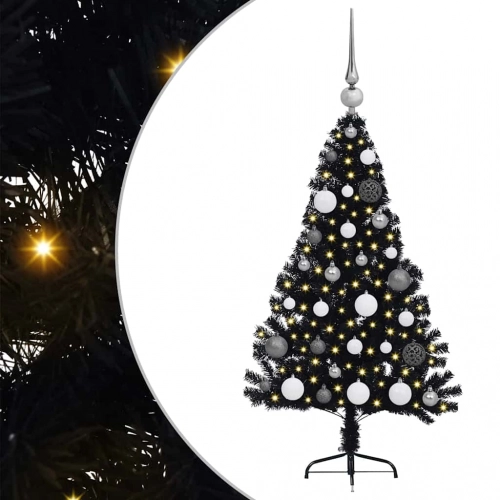 Mākslīgais Led Ziemassvētku Eglīte Su 150 Led Melna 120 Cm Pvc Vidaxl