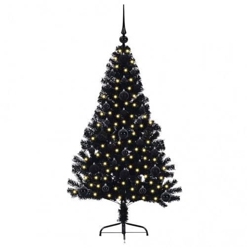 Mākslīgais Led Ziemassvētku Eglīte Su 150 Led Melna 120 Cm Pvc Vidaxl