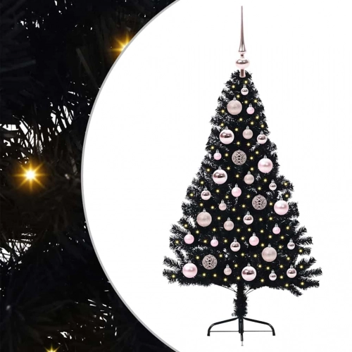 Mākslīgais Led Ziemassvētku Eglīte Su 150 Led Melna 120 Cm Pvc Vidaxl