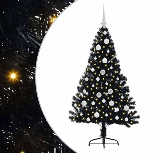 Mākslīgais Led Ziemassvētku Eglīte Su 150 Led Melna 120 Cm Pvc Vidaxl