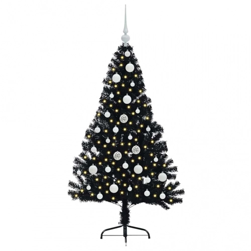 Mākslīgais Led Ziemassvētku Eglīte Su 150 Led Melna 120 Cm Pvc Vidaxl