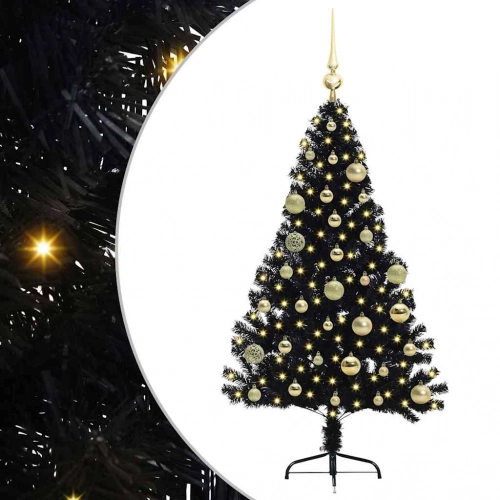 Mākslīgais Led Ziemassvētku Eglīte Su 150 Led Melna 120 Cm Pvc Vidaxl