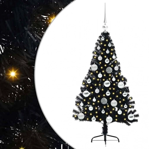 Mākslīgais Led Ziemassvētku Eglīte Su 150 Led Melna 120 Cm Pvc Vidaxl