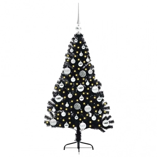 Mākslīgais Led Ziemassvētku Eglīte Su 150 Led Melna 120 Cm Pvc Vidaxl