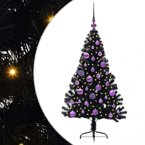 Mākslīgais Led Ziemassvētku Eglīte Su 150 Led Melna 120 Cm Pvc Vidaxl