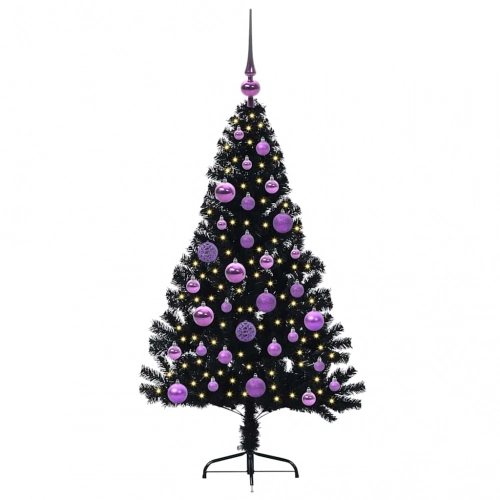 Mākslīgais Led Ziemassvētku Eglīte Su 150 Led Melna 120 Cm Pvc Vidaxl