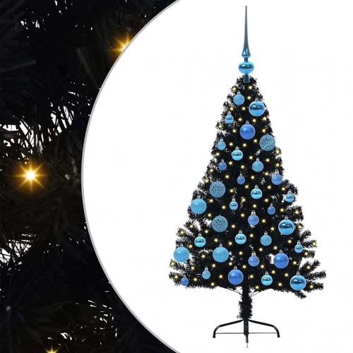 Mākslīgais Led Ziemassvētku Eglīte Su 150 Led Melna 120 Cm Pvc Vidaxl