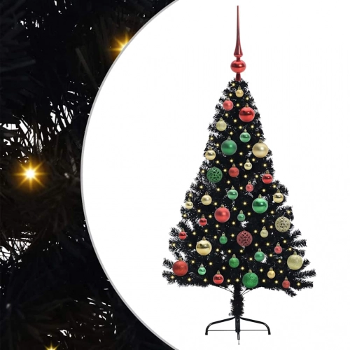 Mākslīgais Led Ziemassvētku Eglīte Su 150 Led Melna 120 Cm Pvc Vidaxl