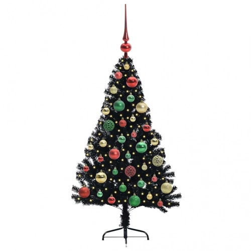 Mākslīgais Led Ziemassvētku Eglīte Su 150 Led Melna 120 Cm Pvc Vidaxl
