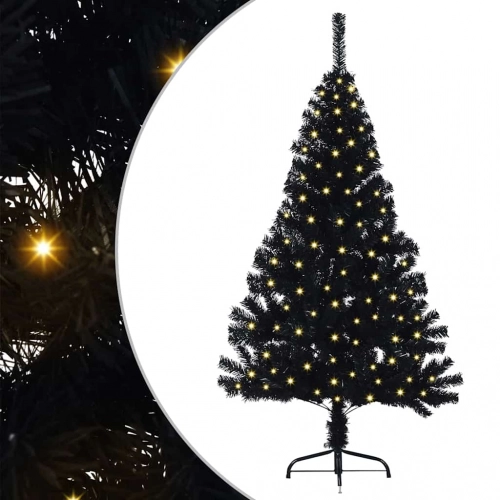 Mākslīgais Led Ziemassvētku Eglīte Su 150 Led Melna 150 Cm Pvc Vidaxl