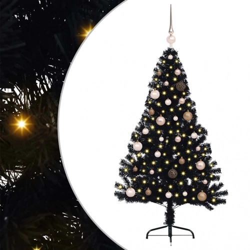 Mākslīgais Led Ziemassvētku Eglīte Su 150 Led Melna 150 Cm Pvc Vidaxl