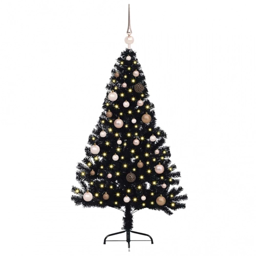 Mākslīgais Led Ziemassvētku Eglīte Su 150 Led Melna 150 Cm Pvc Vidaxl