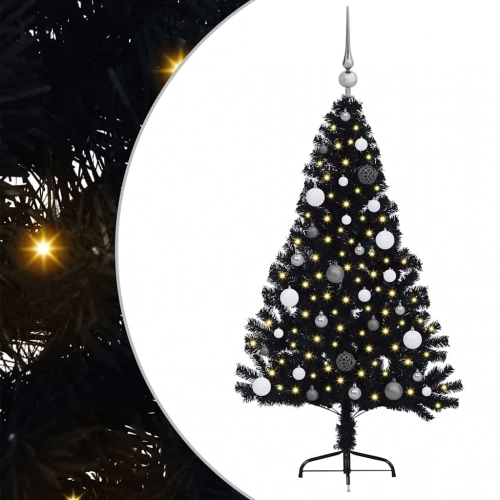 Mākslīgais Led Ziemassvētku Eglīte Su 150 Led Melna 150 Cm Pvc Vidaxl