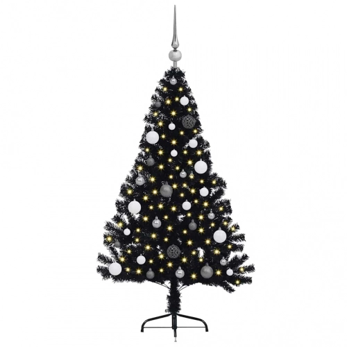 Mākslīgais Led Ziemassvētku Eglīte Su 150 Led Melna 150 Cm Pvc Vidaxl