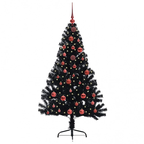 Mākslīgais Led Ziemassvētku Eglīte Su 150 Led Melna 150 Cm Pvc Vidaxl