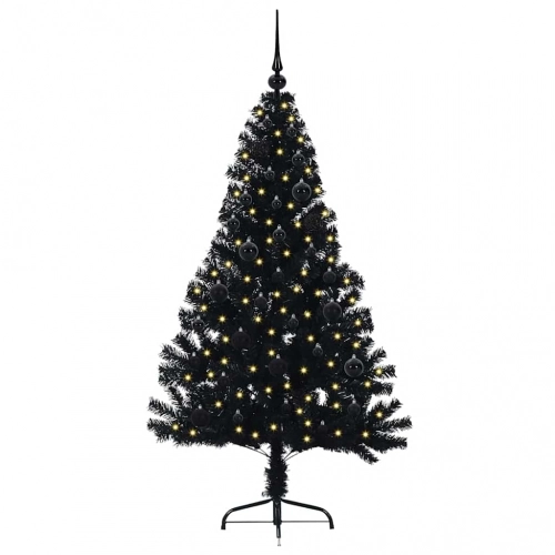 Mākslīgais Led Ziemassvētku Eglīte Su 150 Led Melna 150 Cm Pvc Vidaxl
