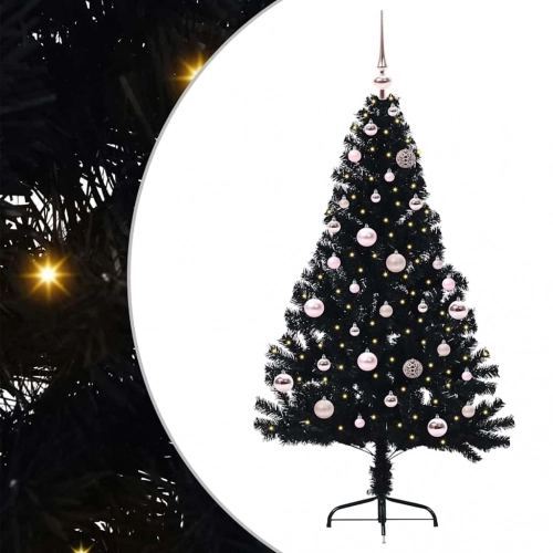 Mākslīgais Led Ziemassvētku Eglīte Su 150 Led Melna 150 Cm Pvc Vidaxl