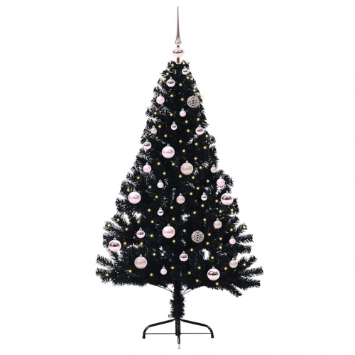 Mākslīgais Led Ziemassvētku Eglīte Su 150 Led Melna 150 Cm Pvc Vidaxl