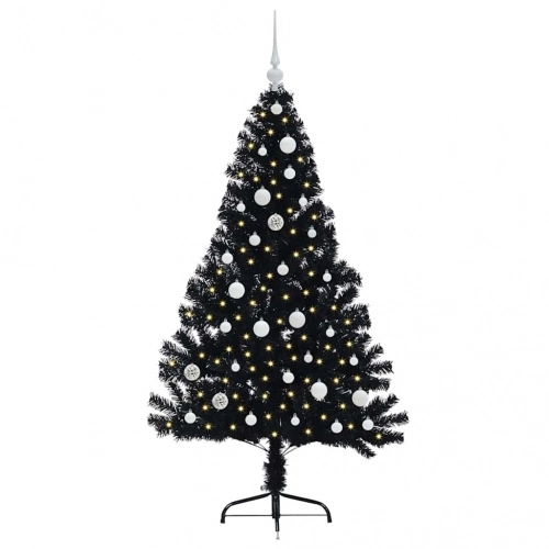 Mākslīgais Led Ziemassvētku Eglīte Su 150 Led Melna 150 Cm Pvc Vidaxl