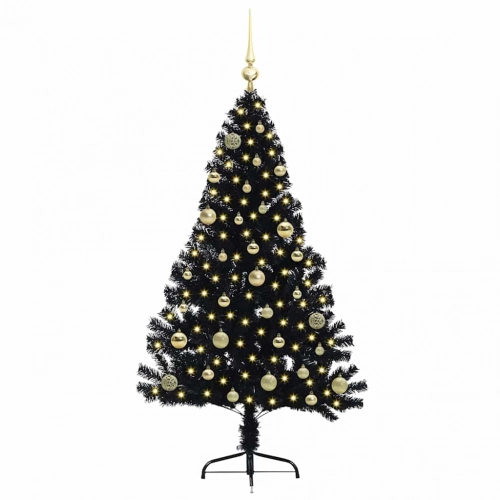 Mākslīgais Led Ziemassvētku Eglīte Su 150 Led Melna 150 Cm Pvc Vidaxl