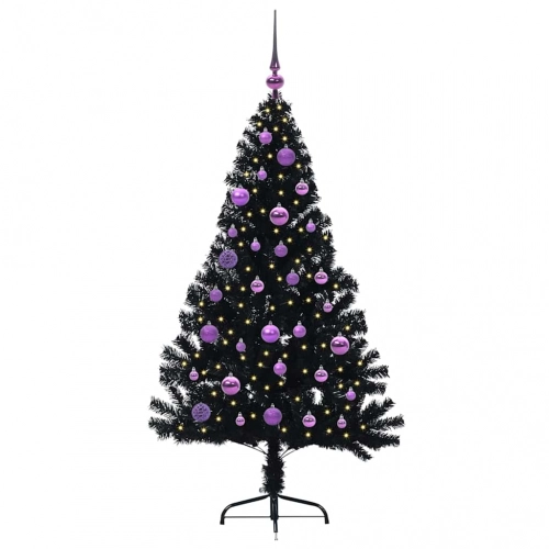 Mākslīgais Led Ziemassvētku Eglīte Su 150 Led Melna 150 Cm Pvc Vidaxl