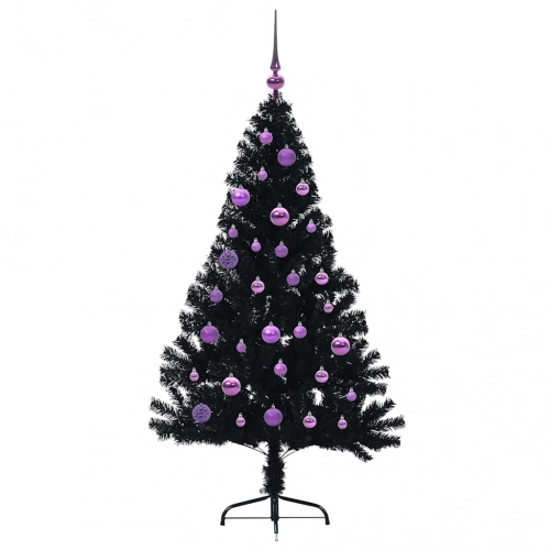 Mākslīgais Led Ziemassvētku Eglīte Su 150 Led Melna 150 Cm Pvc Vidaxl
