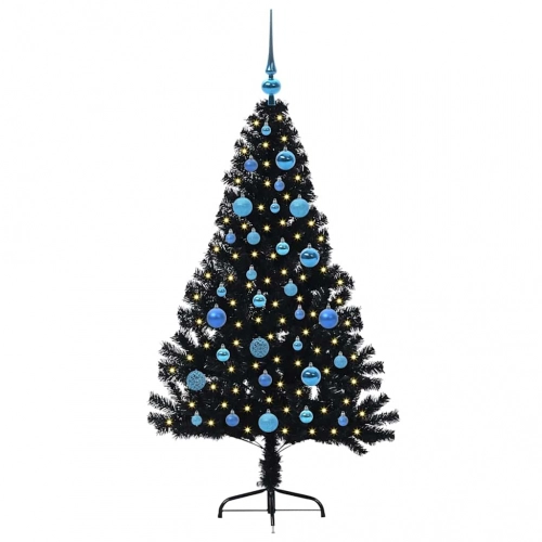 Mākslīgais Led Ziemassvētku Eglīte Su 150 Led Melna 150 Cm Pvc Vidaxl