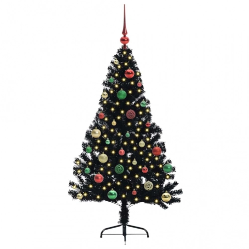 Mākslīgais Led Ziemassvētku Eglīte Su 150 Led Melna 150 Cm Pvc Vidaxl