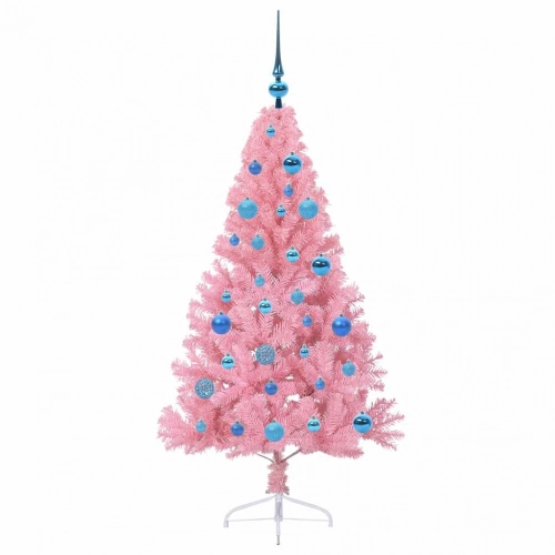 Mākslīgais Led Ziemassvētku Eglīte Su 150 Led Rozā 150 Cm Pvc Vidaxl