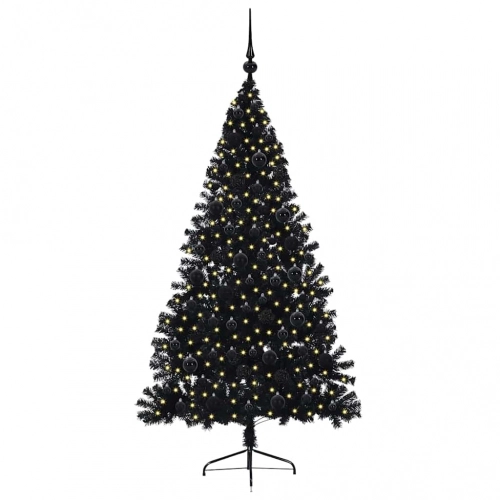 Mākslīgais Led Ziemassvētku Eglīte Su 300 Led Melna 180 Cm Pvc Vidaxl