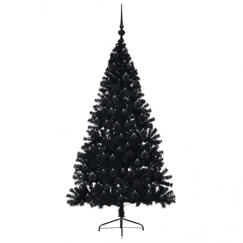 Mākslīgais Led Ziemassvētku Eglīte Su 300 Led Melna 180 Cm Pvc Vidaxl