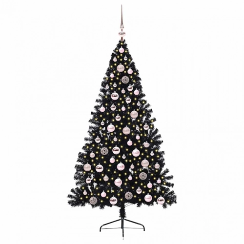 Mākslīgais Led Ziemassvētku Eglīte Su 300 Led Melna 180 Cm Pvc Vidaxl