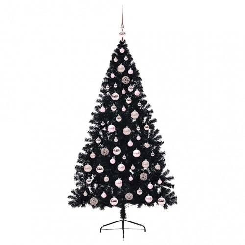 Mākslīgais Led Ziemassvētku Eglīte Su 300 Led Melna 180 Cm Pvc Vidaxl