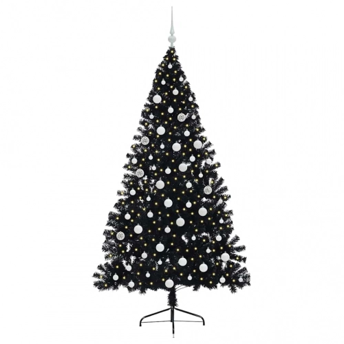 Mākslīgais Led Ziemassvētku Eglīte Su 300 Led Melna 180 Cm Pvc Vidaxl