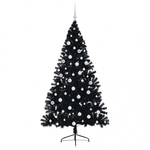 Mākslīgais Led Ziemassvētku Eglīte Su 300 Led Melna 180 Cm Pvc Vidaxl