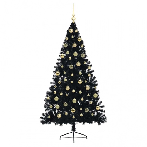 Mākslīgais Led Ziemassvētku Eglīte Su 300 Led Melna 180 Cm Pvc Vidaxl