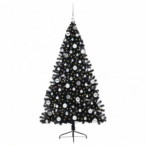 Mākslīgais Led Ziemassvētku Eglīte Su 300 Led Melna 180 Cm Pvc Vidaxl