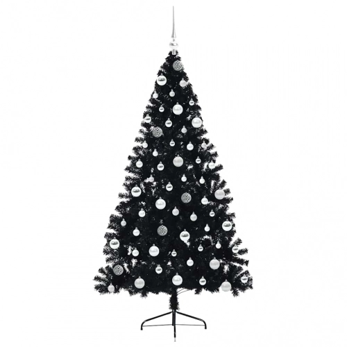 Mākslīgais Led Ziemassvētku Eglīte Su 300 Led Melna 180 Cm Pvc Vidaxl
