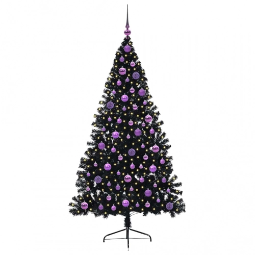 Mākslīgais Led Ziemassvētku Eglīte Su 300 Led Melna 180 Cm Pvc Vidaxl