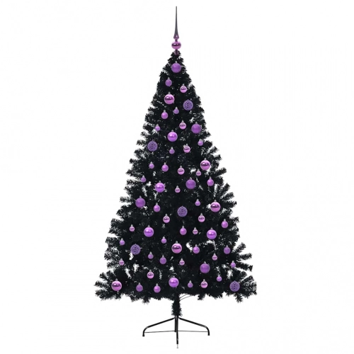 Mākslīgais Led Ziemassvētku Eglīte Su 300 Led Melna 180 Cm Pvc Vidaxl