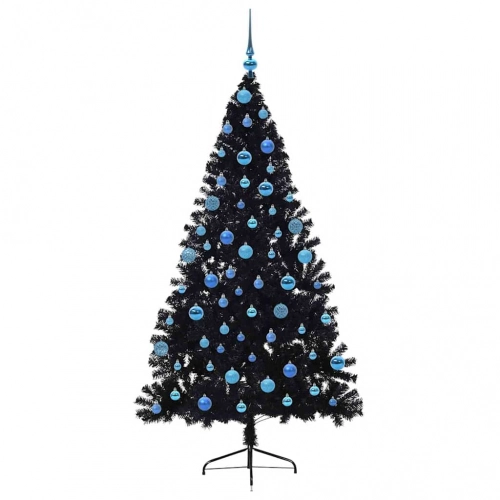 Mākslīgais Led Ziemassvētku Eglīte Su 300 Led Melna 180 Cm Pvc Vidaxl